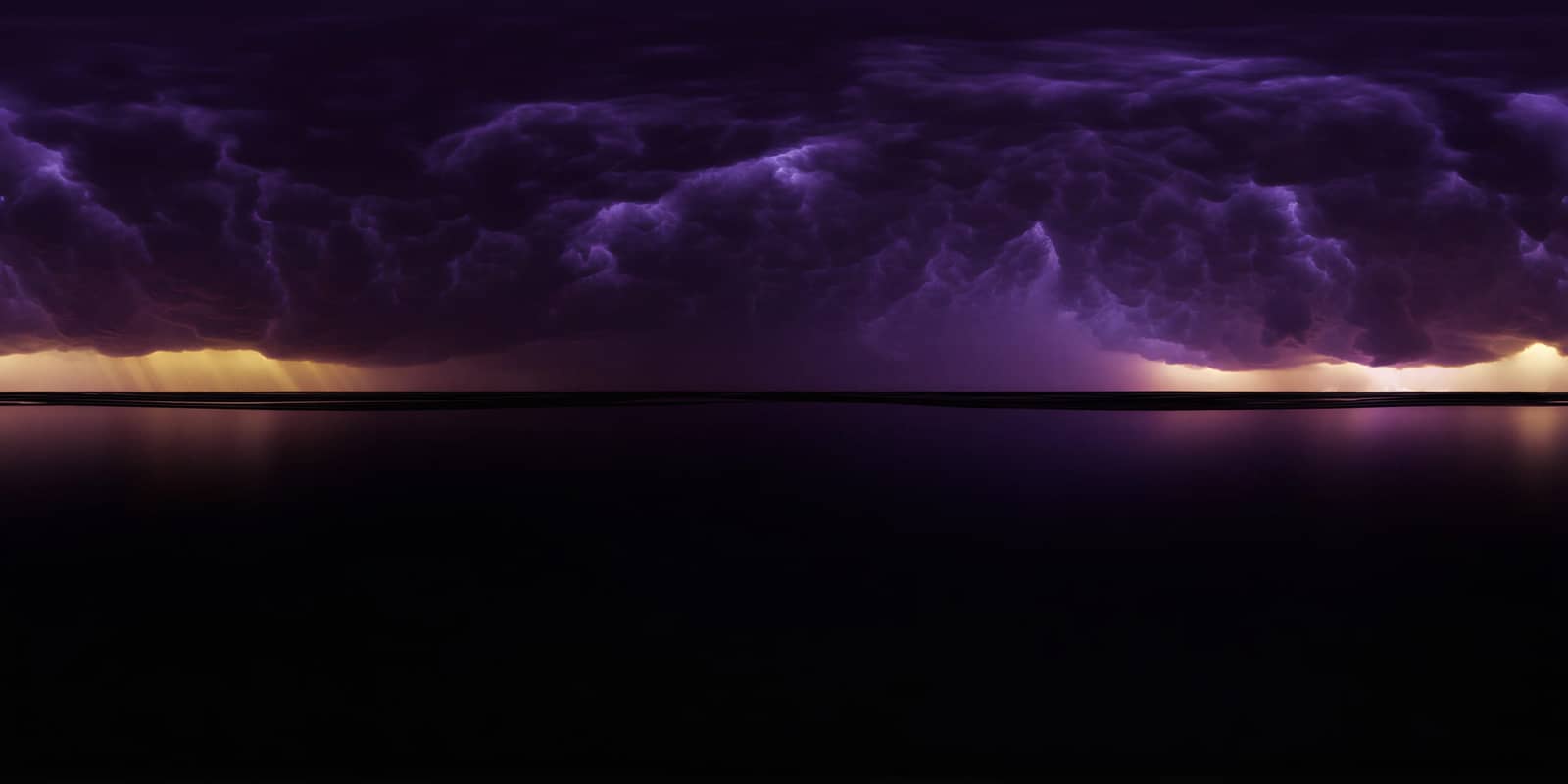 Model 4 preview for Game Skies. A stormy alien planet with twin moons and purple lightning over jagged mountains